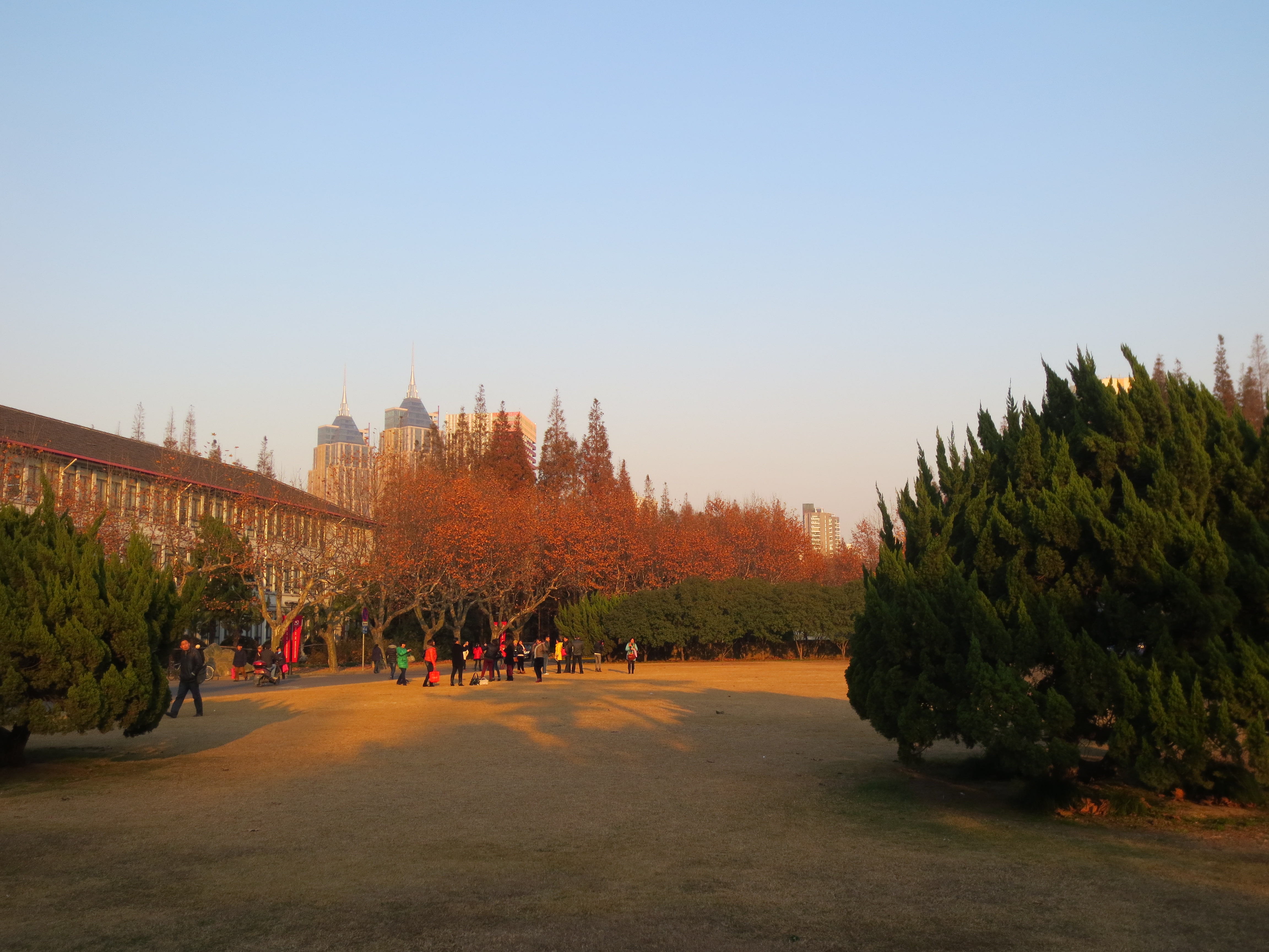ECNU's incredible campus in downtown Shanhai - complete with a grassy quad